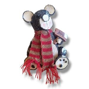 Adorable‎ Christmas Holiday Bear Holding "Joy" Sign Resin Figurine, 6"